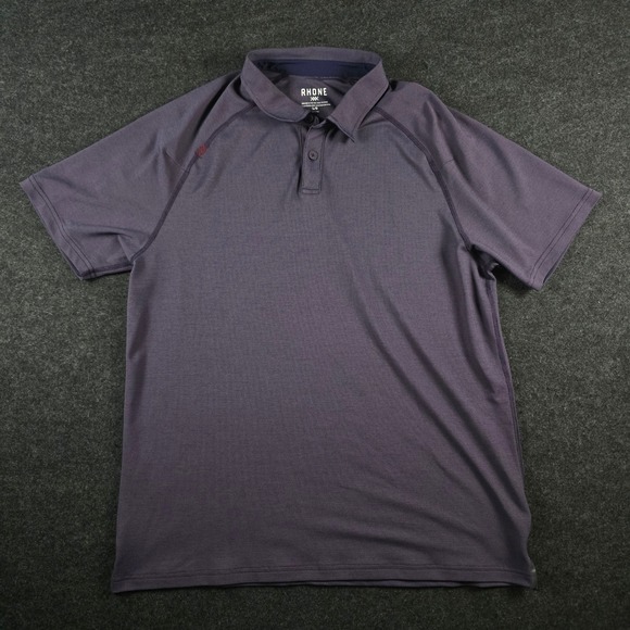 Rhone Men's Purple Delta Pique Performance Polo Golf Shirt Short Sleeve Size L - Picture 2 of 12